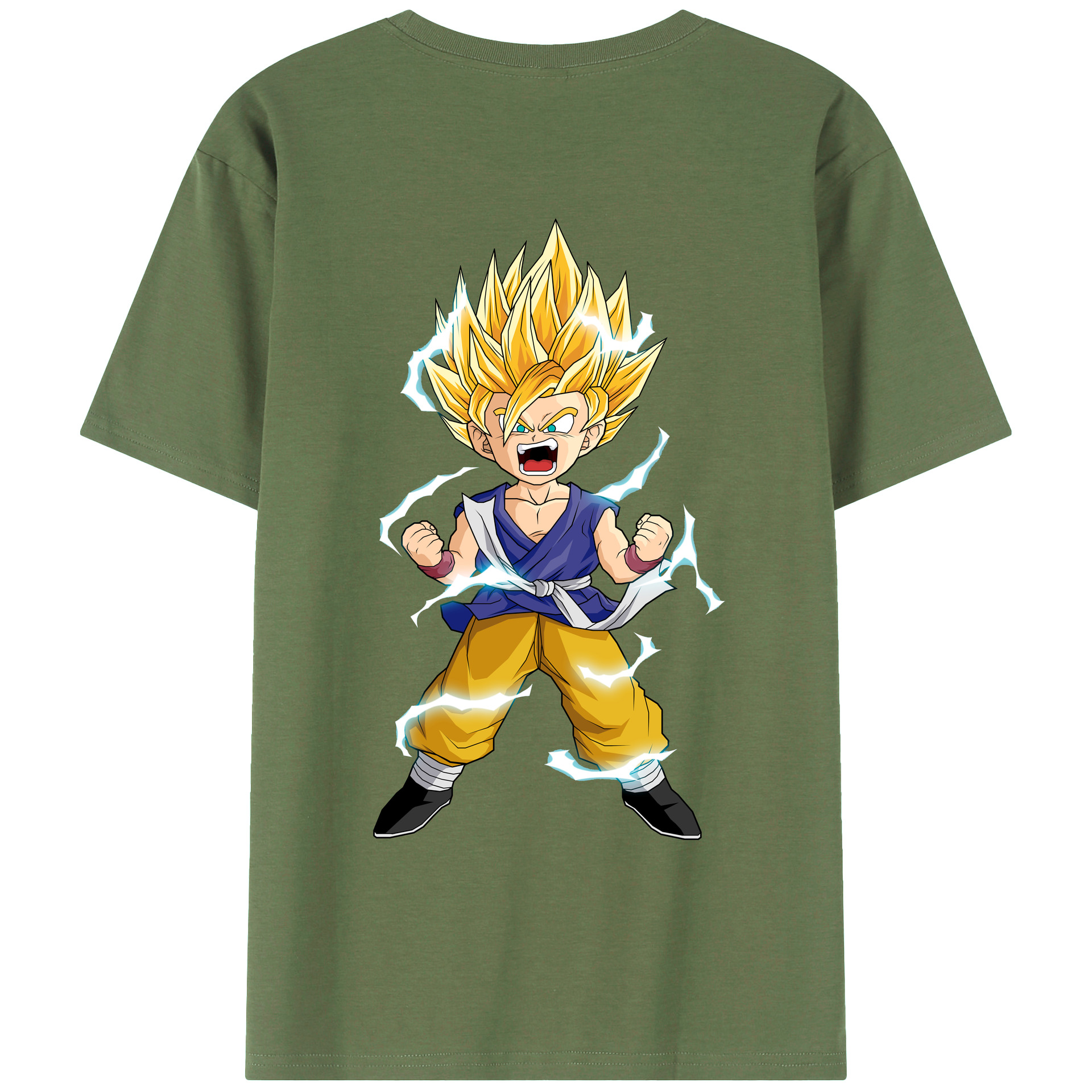 （画像用） ドラゴンボール 孫 悟飯（そんごはん）DRAGON BALL Son Gohan 綿100％ メンズ半袖Tシャツ（バックプリント） 通気性